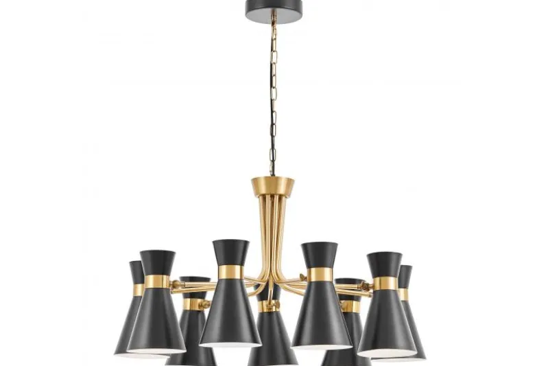 LAMPADA A SOSPENSIONE MODERNA NERO E ORO SENA W9