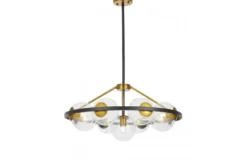 LAMPADA A SOSPENSIONE MODERNA NERO-ORO DONZANO W9 PRO