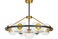 LAMPADA A SOSPENSIONE MODERNA NERO-ORO DONZANO W9 PRO