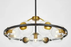 LAMPADA A SOSPENSIONE MODERNA NERO-ORO DONZANO W9 PRO