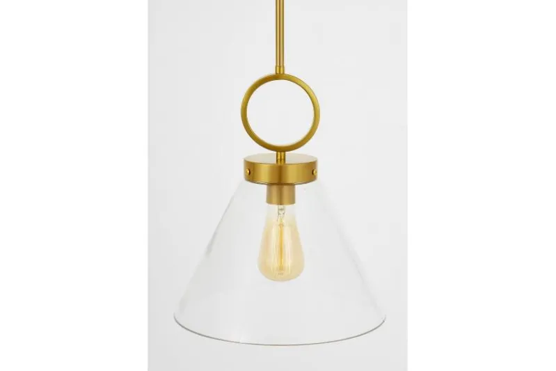 Lampada a sospensione moderna ottone con anello FERMINI