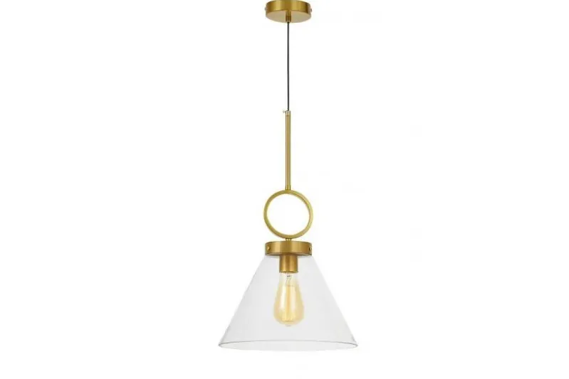 Lampada a sospensione moderna ottone con anello FERMINI