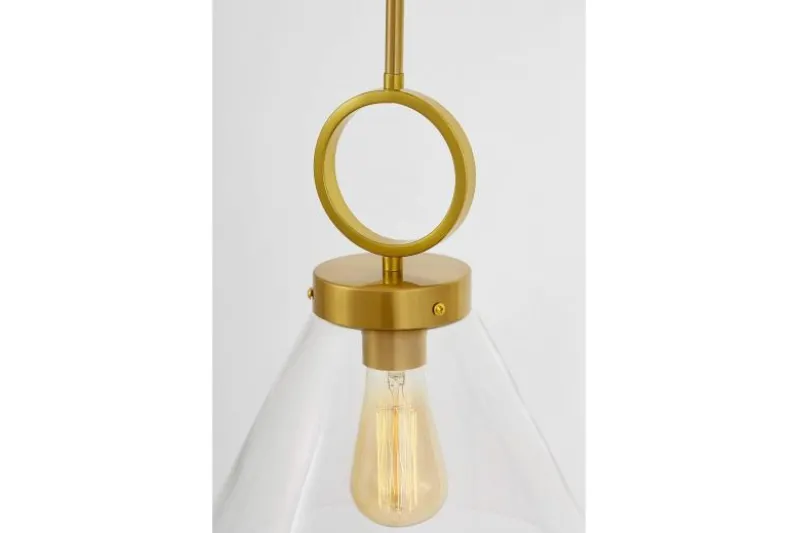 Lampada a sospensione moderna ottone con anello FERMINI