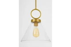 Lampada a sospensione moderna ottone con anello FERMINI