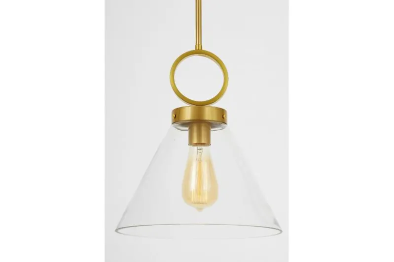 Lampada a sospensione moderna ottone con anello FERMINI