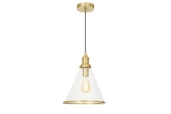 Lampada a sospensione moderna ottone con paralume a coppa FEROLI