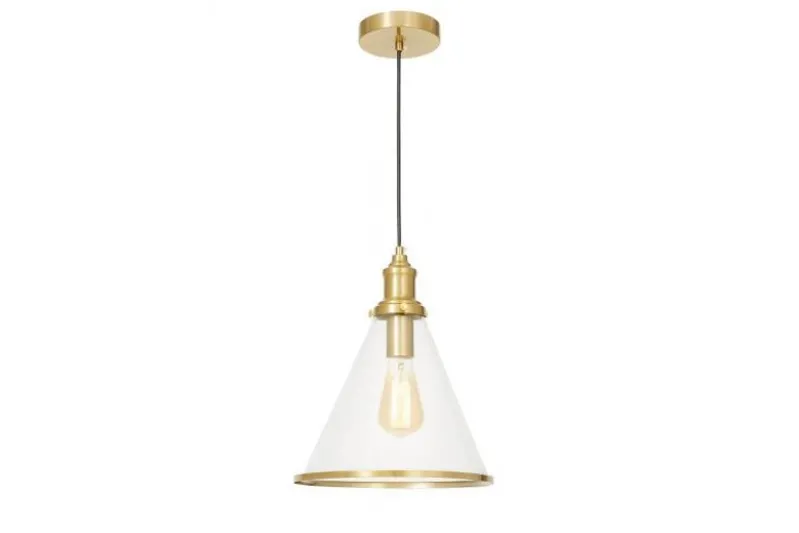 Lampada a sospensione moderna ottone con paralume a coppa FEROLI