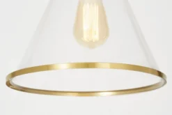 Lampada a sospensione moderna ottone con paralume a coppa FEROLI