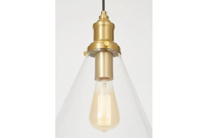 Lampada a sospensione moderna ottone con paralume a coppa FEROLI