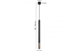 LAMPADA A SOSPENSIONE MODERNA TUBO NERO E GRAFITE SLIM W1