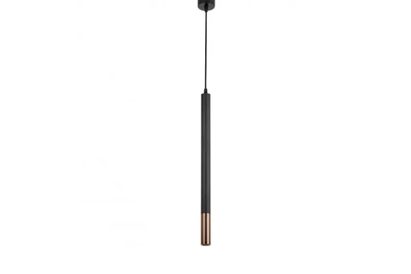 LAMPADA A SOSPENSIONE MODERNA TUBO NERO E GRAFITE SLIM W1