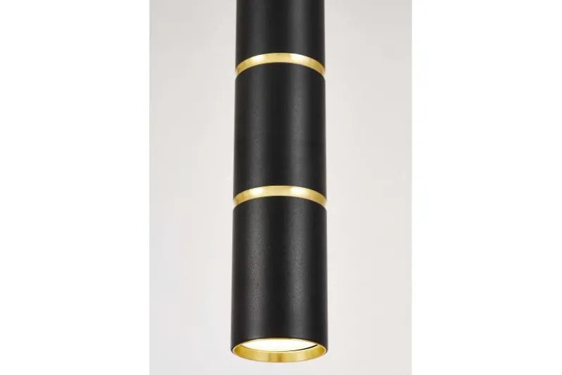 LAMPADA A SOSPENSIONE MODERNA TUBO NERO E ORO ASTI W1