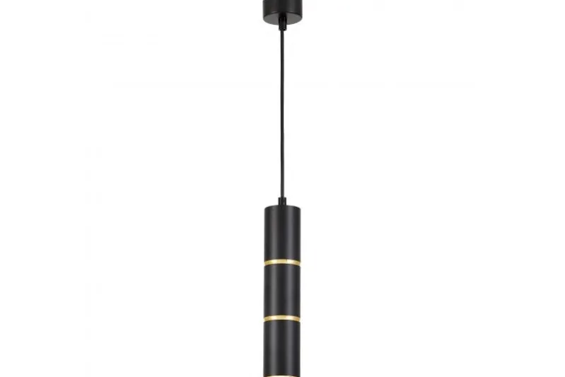 LAMPADA A SOSPENSIONE MODERNA TUBO NERO E ORO ASTI W1