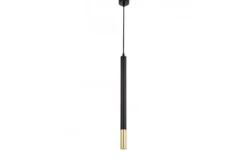 LAMPADA A SOSPENSIONE MODERNA TUBO NERO E ORO SLIM W1