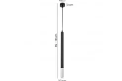 LAMPADA A SOSPENSIONE MODERNA TUBO SOTTILE NERO E CROMATO W1