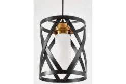 LAMPADA A SOSPENSIONE NERA E OTTONE ASTILA W1