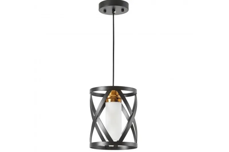 LAMPADA A SOSPENSIONE NERA E OTTONE ASTILA W1