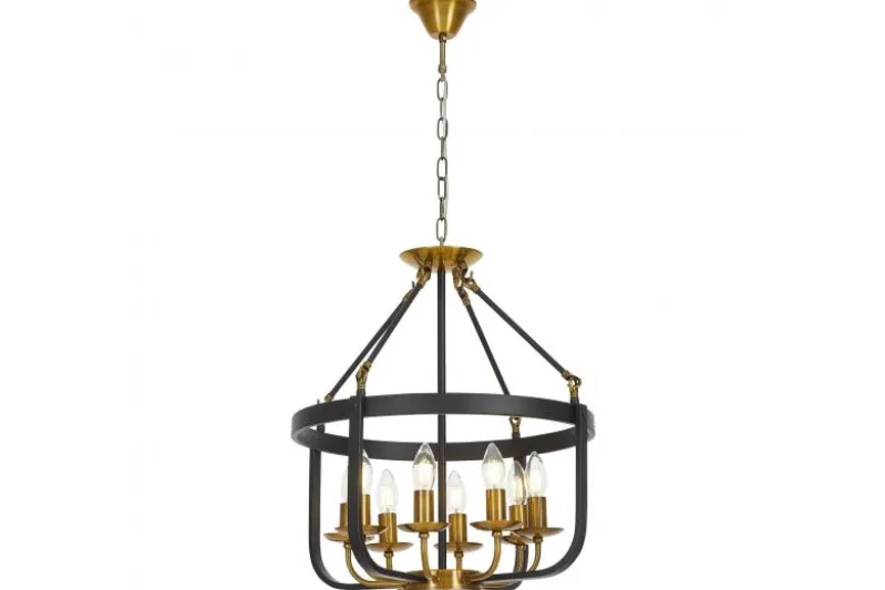 LAMPADA A SOSPENSIONE NERA E OTTONE BERLING W8