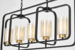 LAMPADA A SOSPENSIONE NERA E OTTONE CHICAGO W5
