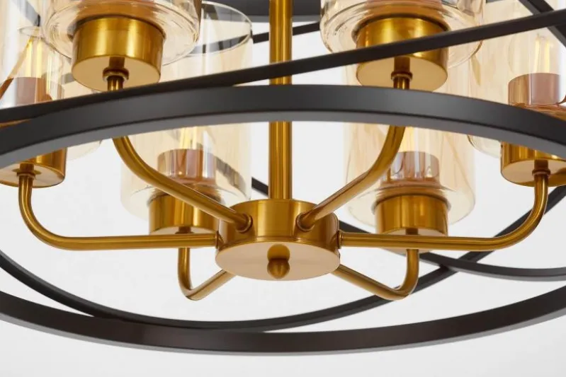 LAMPADA A SOSPENSIONE NERA E OTTONE MOZA W6