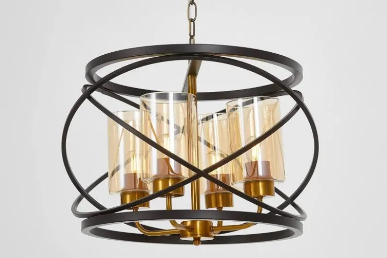 LAMPADA A SOSPENSIONE NERA E OTTONE MOZA W4