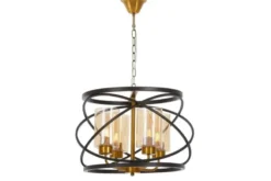 LAMPADA A SOSPENSIONE NERA E OTTONE MOZA W4