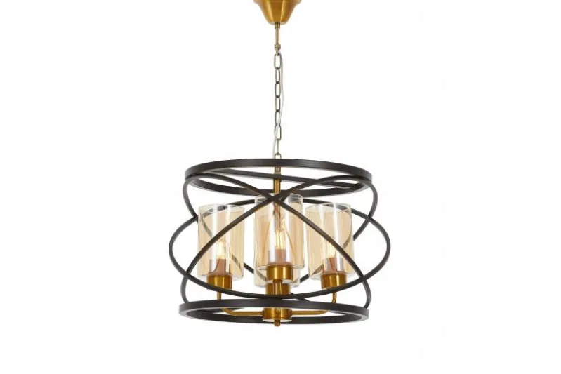 LAMPADA A SOSPENSIONE NERA E OTTONE MOZA W4