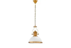 Lampada a sospensione ottone e bianco stile industriale ETTORE