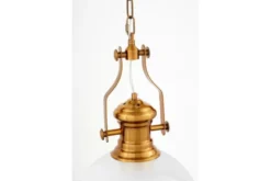 Lampada a sospensione ottone e bianco stile industriale ETTORE