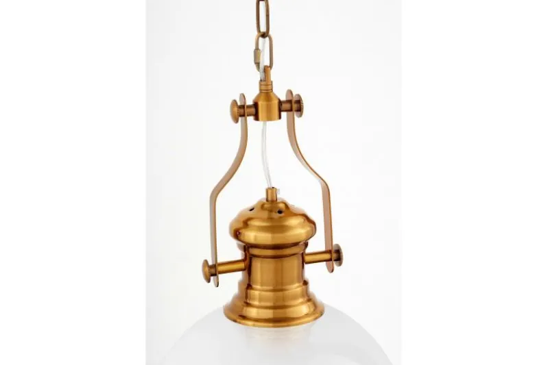 Lampada a sospensione ottone e bianco stile industriale ETTORE