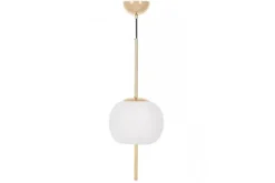 Lampada a sospensione palla bianca stelo dorato ALPINA D20