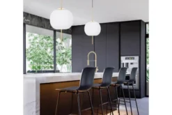Lampada a sospensione palla bianca stelo dorato ALPINA D20