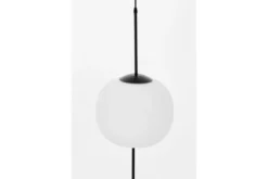Lampada a sospensione palla bianca stelo metallo nero ALPINA D33