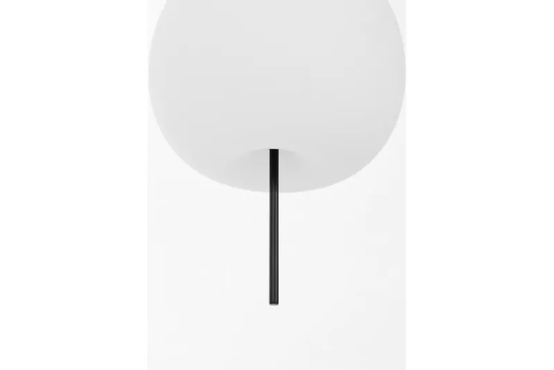 Lampada a sospensione palla bianca stelo metallo nero ALPINA D33