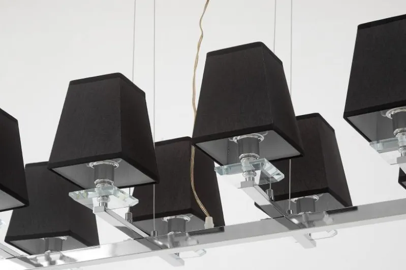 LAMPADA A SOSPENSIONE RAVERA MODERNA NERA E CROMATA