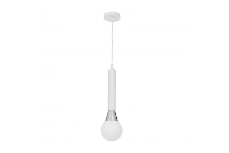 Lampada a sospensione sfera bianca cromo FOLINO W1