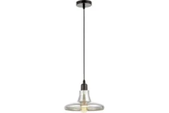 Lampada a sospensione stile industriale in vetro grigio fumo ALTONI