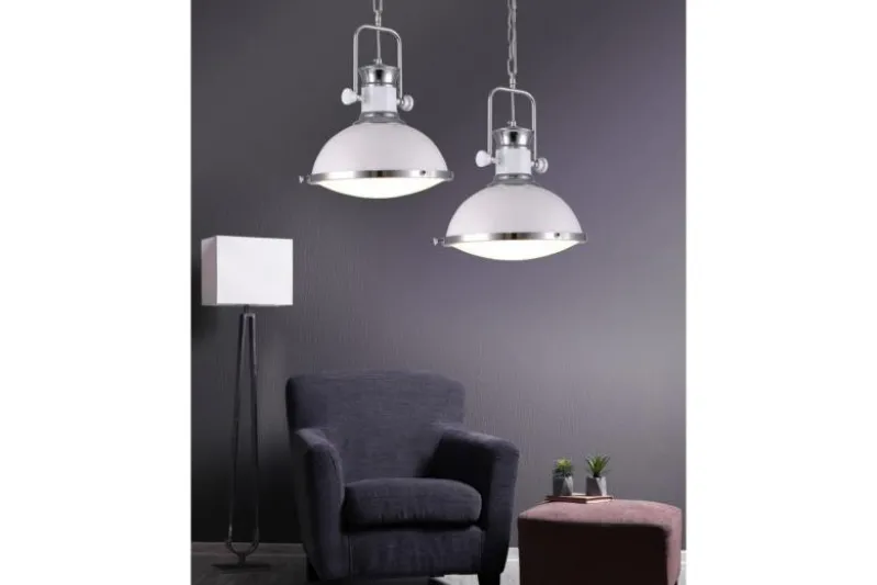 Lampada a sospensione stile industriale vintage BATORE W1 Bianco
