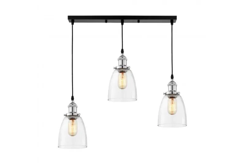 LAMPADA A SOSPENSIONE TRIPLA CROMO FABI W3 PRO