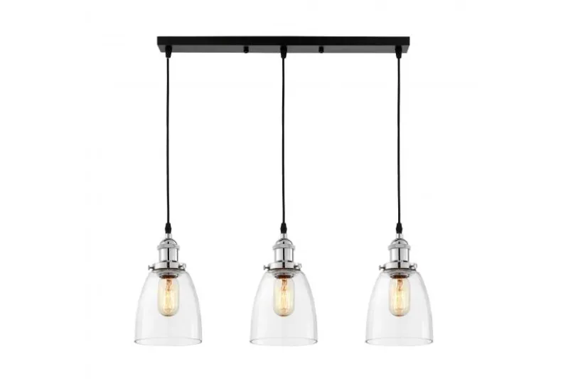 LAMPADA A SOSPENSIONE TRIPLA CROMO FABI W3 PRO