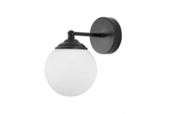 Lampada da parete a sfera nera FINO W1