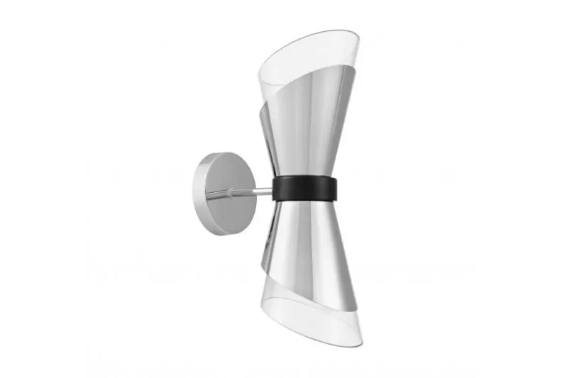 Lampada da parete cromata doppio braccio FABRO W2