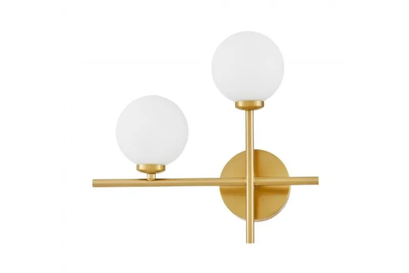 Lampada da parete due sfere braccio incrociato ottone MARSIADA NEO
