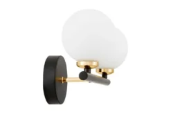 Lampada da parete due sfere nero oro MARSIADA W2