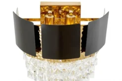LAMPADA DA PARETE IN CRISTALLO NERO E ORO MOLINA W2