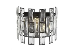 LAMPADA DA PARETE IN CRISTALLO NERO FIORINA W2