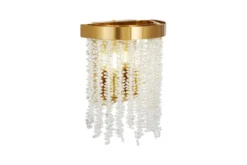 LAMPADA DA PARETE IN CRISTALLO OTTONE BALMENA W2