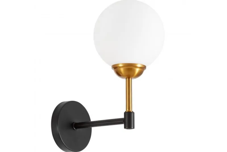 LAMPADA DA PARETE MODERNA NERA E ORO ALDONO
