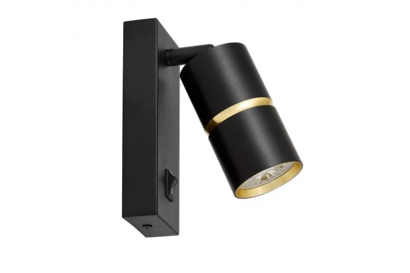 LAMPADA DA PARETE MODERNA NERO E ORO ASTI PRO