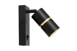 LAMPADA DA PARETE MODERNA NERO E ORO ASTI PRO